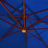 Viseći suncobran s drvenim stupom 400 x 300 cm plavi | shoptok.hr