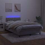  box spring s madracem LED svjetlosivi 120x200 cm baršun | shoptok.hr