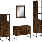  4-dijelni set kupaonskih ormarića boja dimljenog hrasta drveni | shoptok.hr