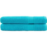 vidaXL Premium brisače 2 kos turkizna 100x200 cm 600 gsm 100 % bombaž | Shoptok.si