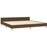  Posteljni okvir z vzglavjem temno rjav 200x200 cm blago, (20905025) | Shoptok.si