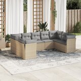 Maison Chic Seti vrtnega pohištva - Vrtna garnitura 9-delna z blazinami bež poli ratan, (21796226) | Shoptok.si