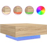 Maison Chic Klubska mizica - kavna mizica - Nizka mizica z LED lučmi sonoma hrast 80x80x31 cm, (21752374) Cene