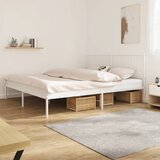 Maison Chic Kovinski Posteljni okvir - Dvoposteljna postelja - Zakonska postelja z vzglavjem bel 183x213 cm, (21693332) | Shoptok.si