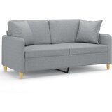  The Living Store Kavč dvosed z blazinami svetlo siv 140 cm blago - Kavč Dvosed, (21447883) | Shoptok.si