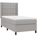  Box spring postelja z vzmetnico svetlo siva 90x200 cm blago, (20790582) | Shoptok.si