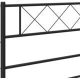  Metalni okvir kreveta uzglavlje i podnožje crni 140x190 cm | shoptok.hr