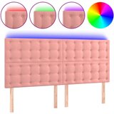 The Living Store led posteljno vzglavje roza 180x5x118/128 cm žamet - led vzglavje, (21418368) | Shoptok.si