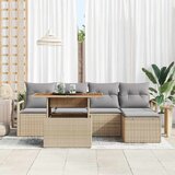  Vrtni set za objed s jastukom 6 pcs Bež i siva | shoptok.hr