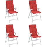  Jastuci za vrtne stolice 4 kom crveni 120x50x3 cm od tkanine | shoptok.hr