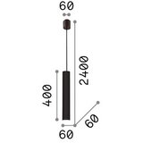 Lesnina XXXL Ideal Lux - LED luster na sajli LOOK 1xGU10/7W/230V CRI 90, prečnik 6 cm, crna | Eponuda.com