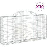  Obokane gabion košare 10kosov 200x30x100/120cm pocinkano železo, (20757830) | Shoptok.si