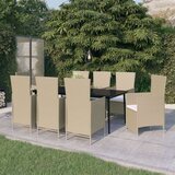  Vrtna jedilna garnitura 9-delna z blazinami bež, (20672901) | Shoptok.si