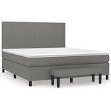 vidaXL Box spring postelja z vzmetnico temno siva 160x200 cm blago, (20789686) Cene
