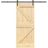  Klizna vrata NARVIK Prirodna i crna 85 x 210 cm (213,5 cm) | shoptok.hr