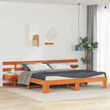  Krevetna konstrukcija Smeđa 200 x 200 cm Čvrsto borovo drvo | shoptok.hr