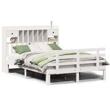 vidaXL Knjižna postelja brez ležišča bela 140x190 cm trdna borovina | Shoptok.si