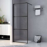 vidaXL Pregrada za tuširanje s prozirnim staklom ESG crna 90 x 195 cm Cijene