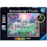 Ravensburger Puzzle - 3-barvna svetleča sestavljanka - Samorogi v mesečini, 100 kosov Cene