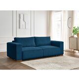Bobochic Paris Modra raztegljiva/s prostorom za shranjevanje sedežna garnitura iz rebrastega žameta 244 cm Chelsea – | Shoptok.si