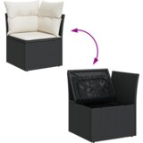 vidaXL 8-delni vrtni kavč set z blazinami črn poli ratan | Shoptok.si