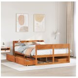 vidaXL Okvir kreveta bez madraca voštano smeđi 135x190 cm od borovine | shoptok.hr