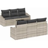  Set sofe 7 pcs Svijetlo siva i tamno siva poliratan | shoptok.hr