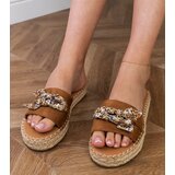 D/CEO Brown espadrille slides with a bow Kartis | Shoptok.si