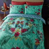 Matthew Williamson Zelena/modra enojna posteljnina iz bombažnega satena 135x200 cm Paradise Parrot – | Shoptok.si