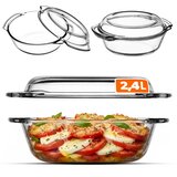KADAX Majhen ognjevarni pekač s pokrovom 2,4 l okrogel steklen, (5000354167) | Shoptok.si