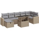 Maison Chic Seti vrtnega pohištva - Vrtna garnitura - Vrtni pohištvo set 8-delna z blazinami bež poli ratan, (21800249) | Shoptok.si