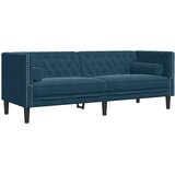  Chesterfield garnitura od 3 dijela s jastucima, plava baršunasta | shoptok.hr