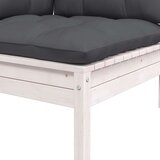 vidaXL Kutna vrtna sofa s jastucima bijela od masivne borovine | shoptok.hr