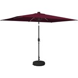 vidaXL Suncobran za vrt s LED svjetlima i postoljem 200 x 300 cm - Bordo crvena 2 x 3 m | shoptok.hr