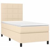  Krevet s oprugama i madracem krem 90 x 190 cm od tkanine | shoptok.hr