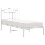 Metalni okvir za krevet s uzglavljem bijeli 80x200 cm | shoptok.hr
