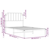 Metalni Kovinski posteljni okvir z vzglavjem bel 100x200 cm | Shoptok.si