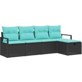  Set sofe s jastukom s pohranom 5 pcs Crna i Tirkizna poliratan | shoptok.hr