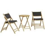  3-dijelni sklopivi bistro set s tamnosivim jastucima bambus | Eponuda.ba