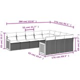  10-dijelni set vrtnih sofa s jastucima bež od poliratana | shoptok.hr