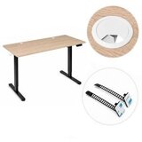 ModernHome JSD-C5-1-15 – Električni radni stol s podesivom visinom 72–118 cm, 140 × 60 cm, svijetli hrast | shoptok.hr