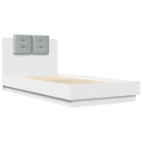  Okvir za krevet s uzglavljem i LED svjetlima bijeli 75x190 cm | Eponuda.com