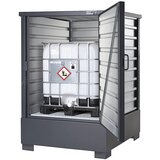 eurokraft pro Odlagališče iz jeklene pločevine za nevarne snovi, za 4 sode po 200 l ali 1 IBC/KTC, VxŠxG 2360 x 1710 x 1570 mm | Shoptok.si