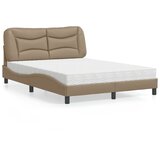The Living Store Postelja z vzmetnico kapučino 120x200 cm umetno usnje - Postelja, (21608730) | Shoptok.si