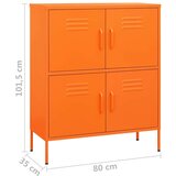 vidaXL Omara za shranjevanje oranžna 80x35x101,5 cm jeklo | Shoptok.si