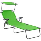Maison Chic Ležalnik - Sončna ležalnik s streho jeklen zelen, (22042832) | Shoptok.si