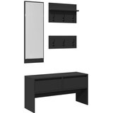  4-dijelni set namještaja za hodnik crni od konstruiranog drva | shoptok.hr