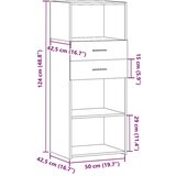 vidaXL Visoka omara betonsko siva 50x42,5x124 cm inženirski les | Shoptok.si