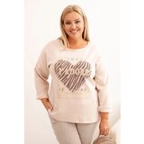 Kesi Włoski Women's Plus Size washed hoodie with a print graphite Cijene