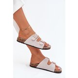 Boto Women's sandals with golden buckles and stitching gray Lunera | Shoptok.si